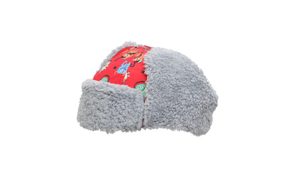 Baby/Kids Water Repellent Trapper Hat - Monsters (Red)